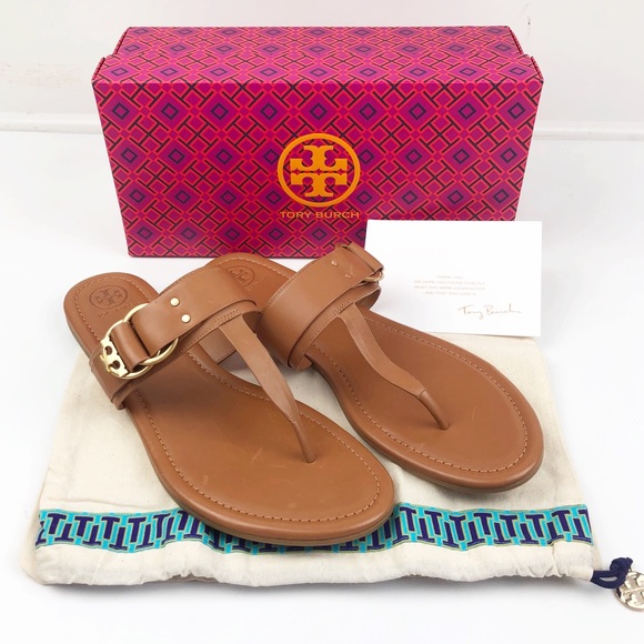 Tory Burch Marsden Flat Sandal Tan Size 12